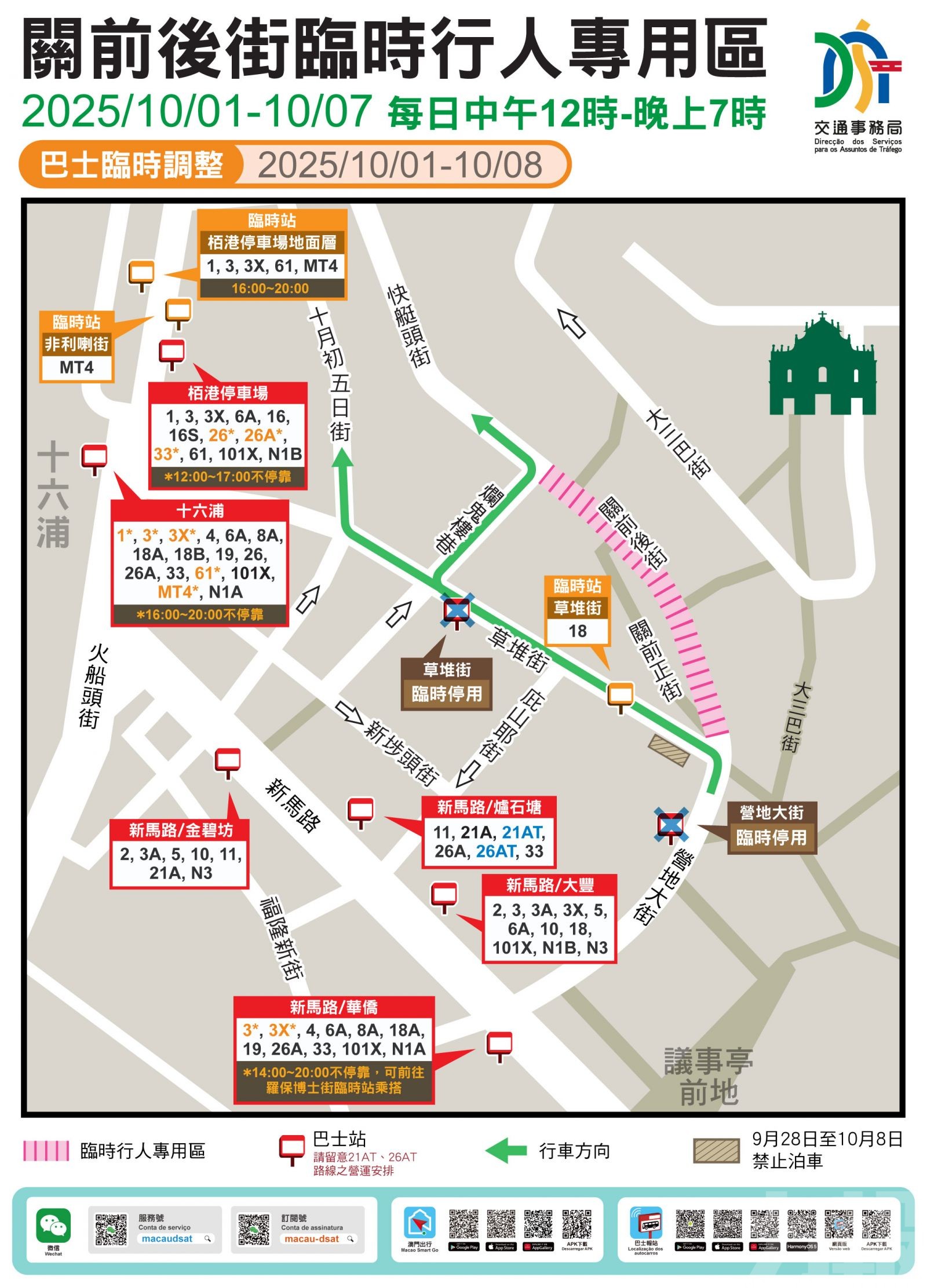 周邊道路實施臨時交通安排