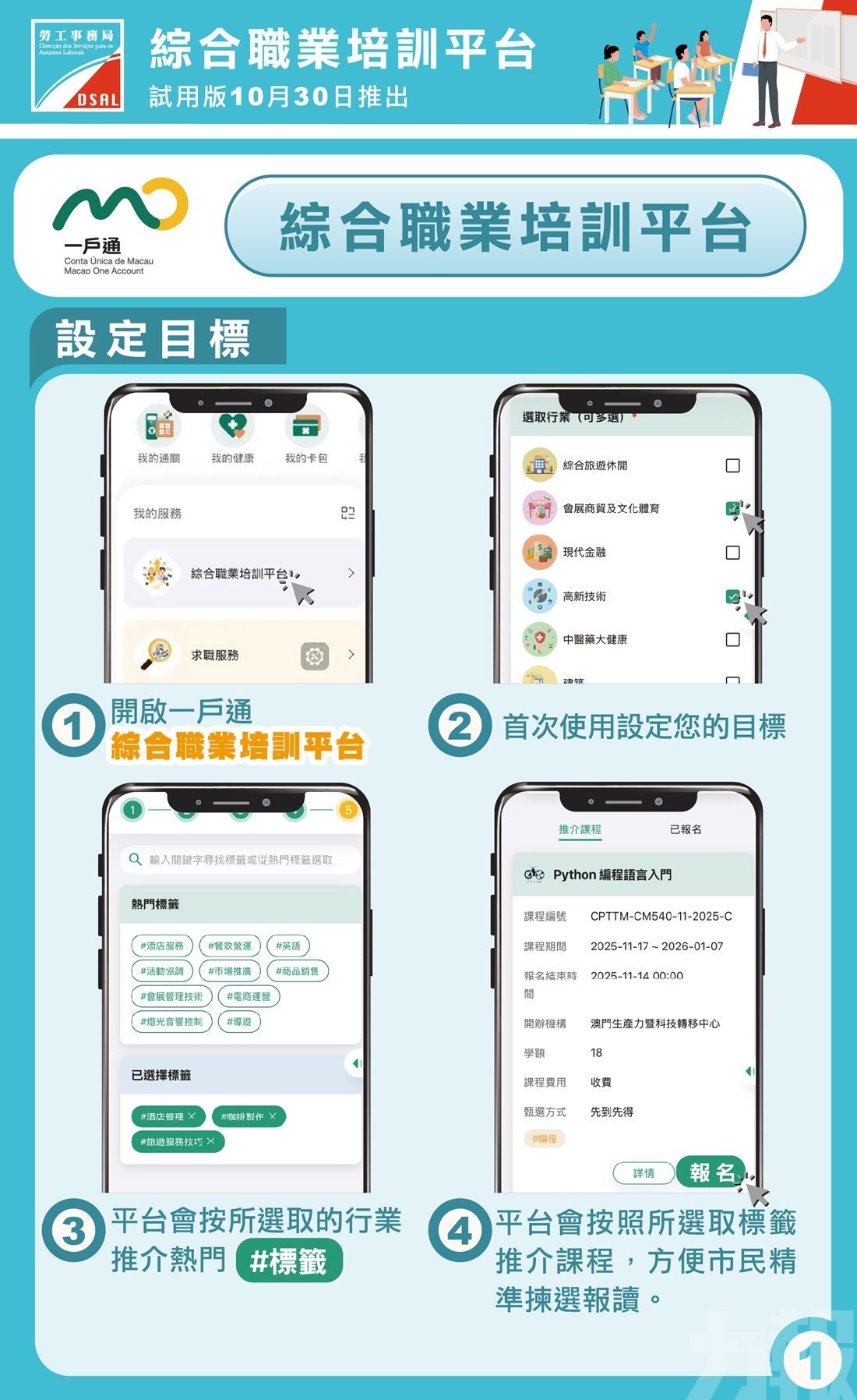 綜合職業培訓平台今起推出試用