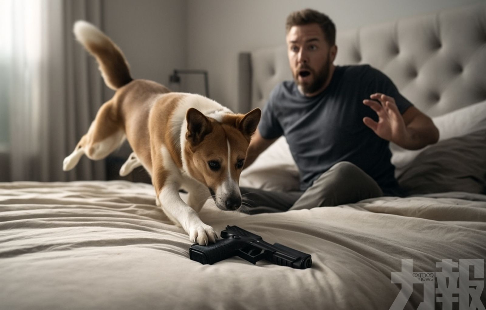 主人背部中彈幸無生命危險