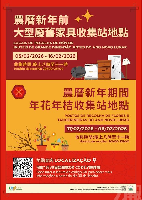 市政署於農曆新年前後加強環境衛生工作