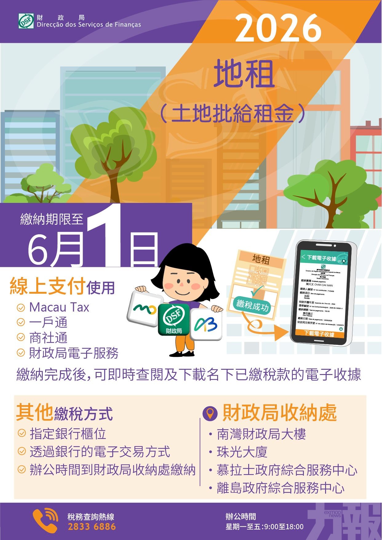2026年地租繳納期限至6月1日