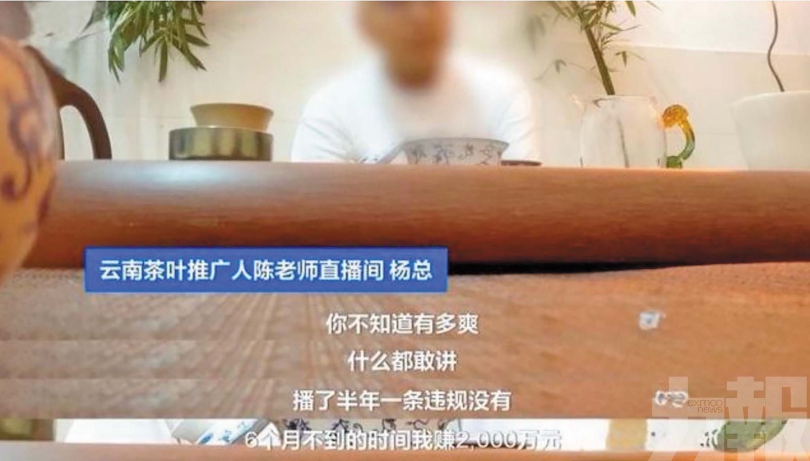 涉演員扮茶農月吸金逾千萬