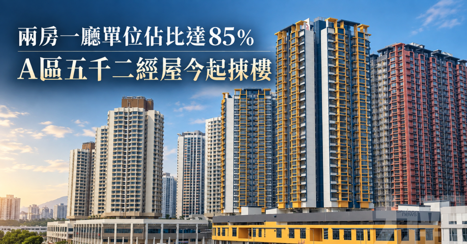 兩房一廳單位佔比達85%