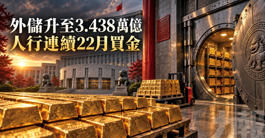 外儲升至3.438萬億