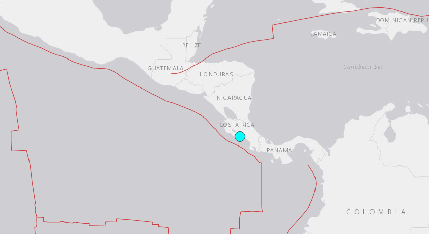 哥斯達黎加西岸附近6.5級地震