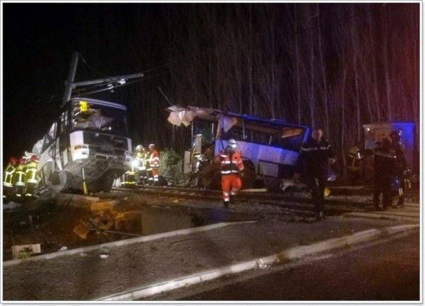 ​法國南部火車撞校巴四死20傷