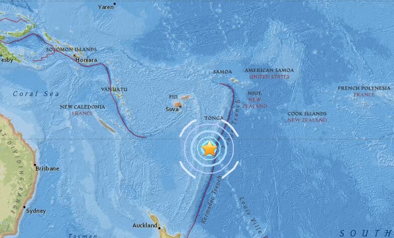 湯加外海發生6.1級地震