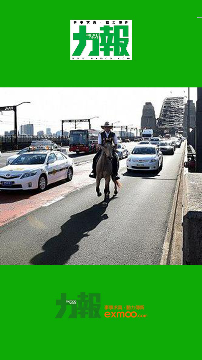 澳洲農民騎馬過橋​抗議
