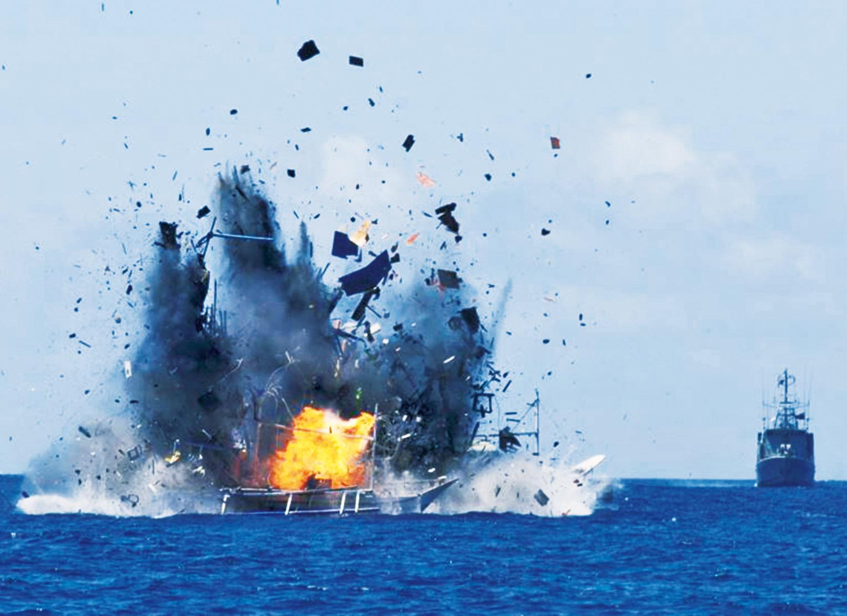 摧毀中國漁船宣示主權