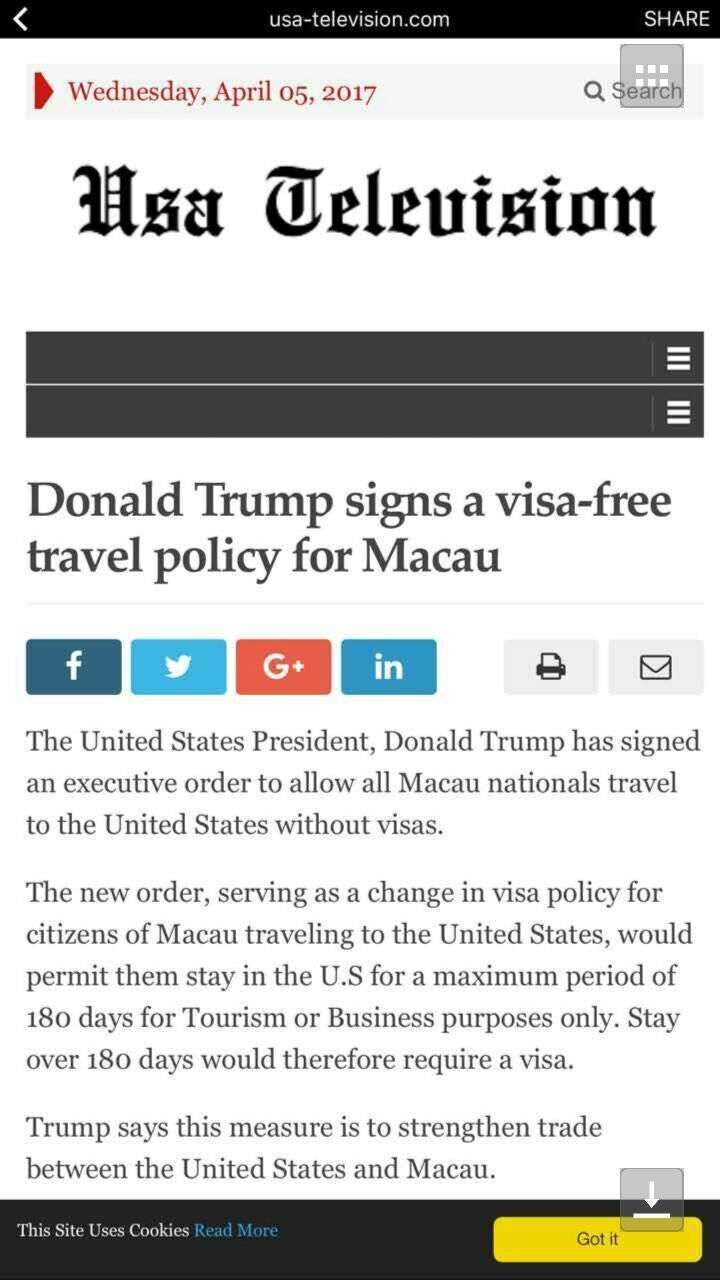 強調特區護照入境美國仍須簽證