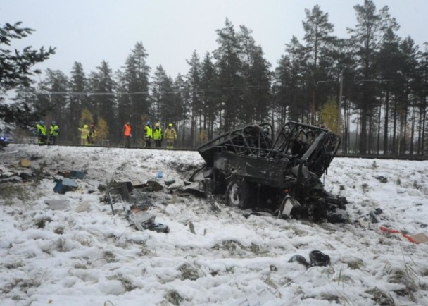 芬蘭火車與軍車相撞四死八傷
