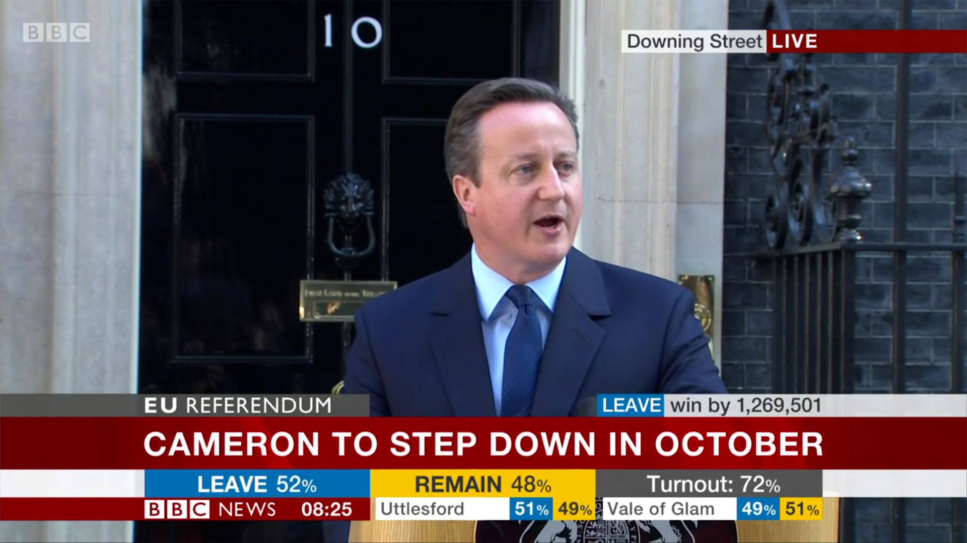 卡梅倫宣布十月將退任首相