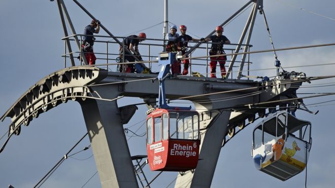 德國纜車撞柱75人一度被困