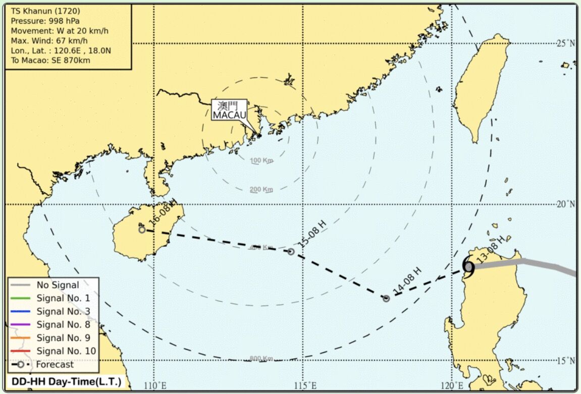 氣象局料黃昏前後掛一號波