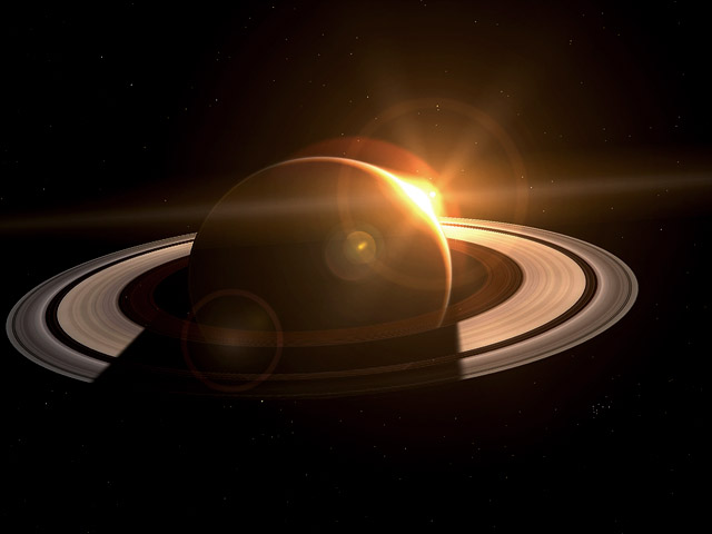 本月24日晚岀現「土星會彎月」