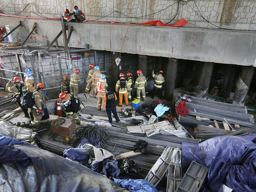 韓國地鐵工地坍塌至少四死十傷