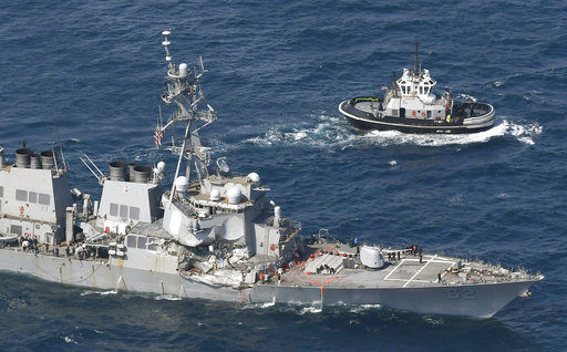 美軍艦與菲貨船相撞三傷七失蹤