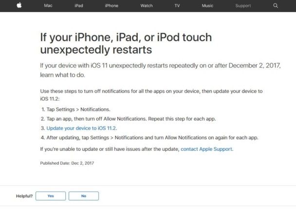 iPhone全球死機 蘋果岀iOS11.2救急