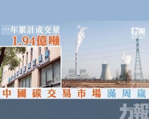 中國碳交易市場滿周歲