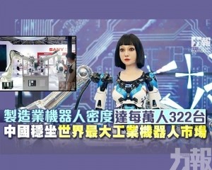中國穩坐世界最大工業機器人市場