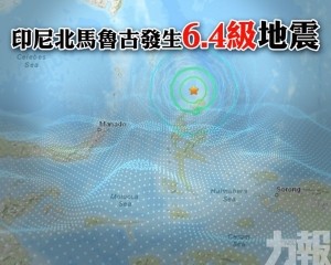 印尼北馬魯古發生6.4級地震