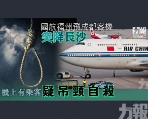 機上有乘客疑吊頸自殺
