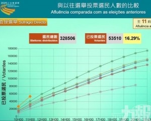 至上午11時 直選投票率16.29%