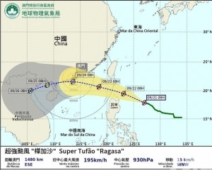 澳氣象局：或現「天鴿」「山竹」水位