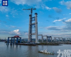 獅子洋通道主橋索塔突破200米 