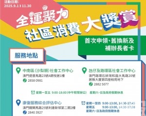 「消費大獎賞」長者卡服務點明日起調整
