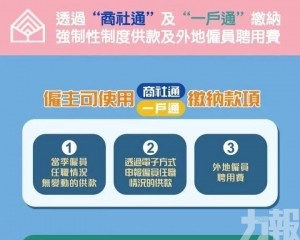 社保呼籲盡快使用商社通一戶通繳款
