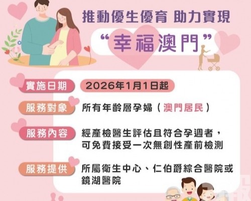 擴展至澳門居民中所有年齡層的孕婦