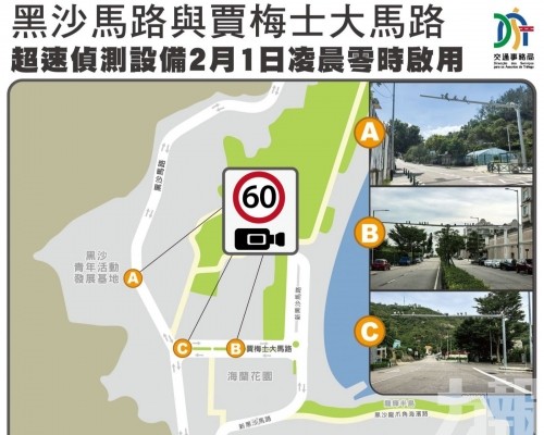 路環四地超速偵測設備2月起啟用