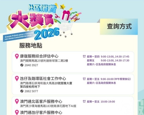 「大奬賞」長者卡及殘疾卡服務點5月4日起調整