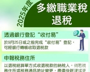 財政局籲儘快更新稅務地址與銀行登記